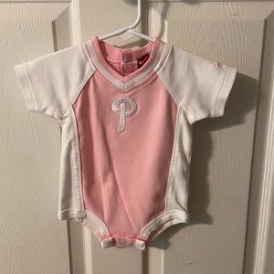 Nike Philadelphia Phillies pink and white onesie